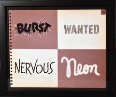 Set of Nine Framed American Typography Pages