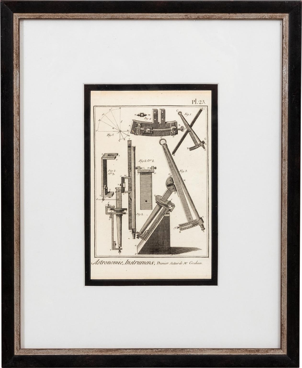 Set of Nine Framed Astronomic Instruments Architectural Prints 2