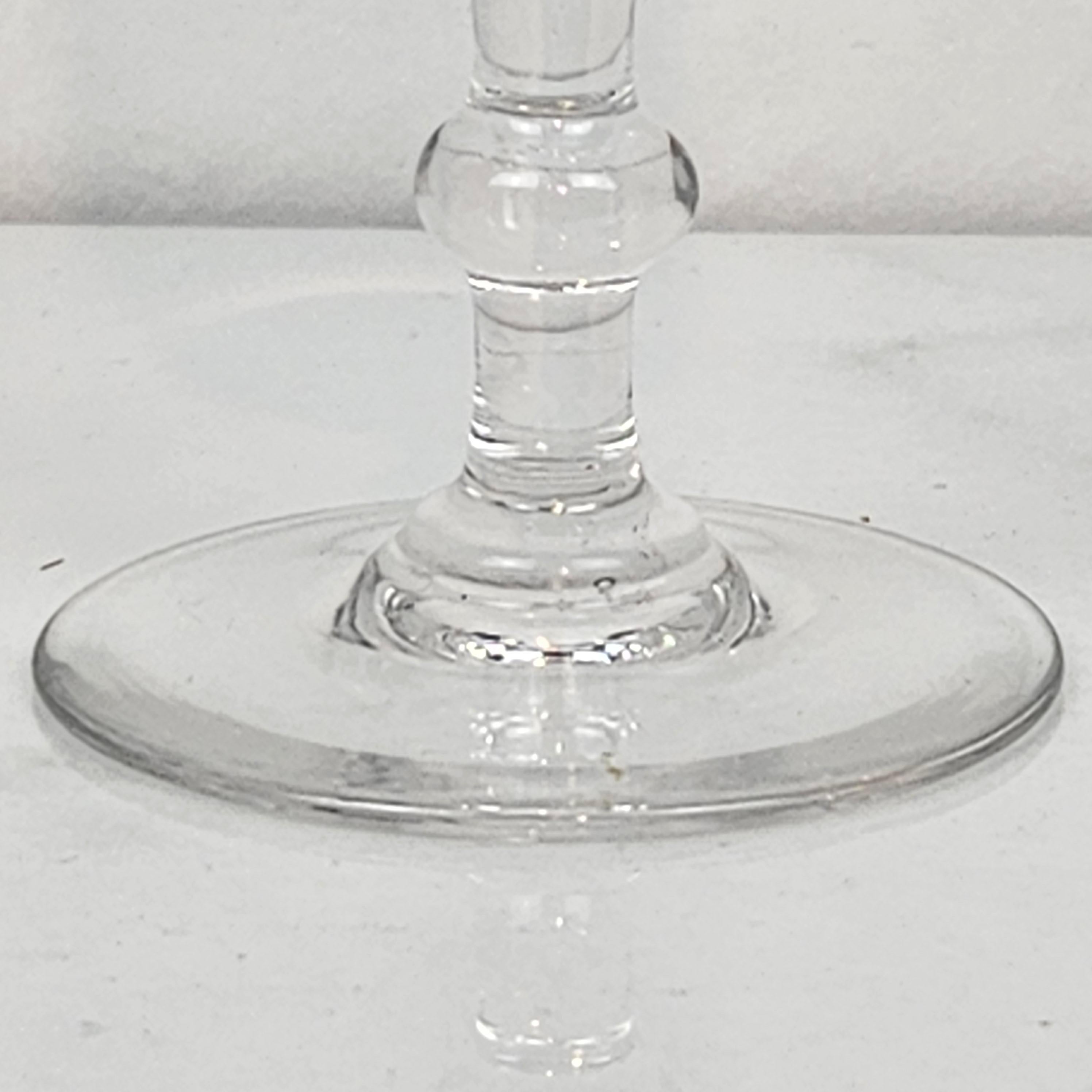Set of Nine French Champagne Flutes in Crystal Glass, Ca. 1890 In Good Condition For Sale In Oud Beijerland, NL