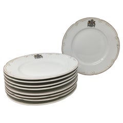 Set of Nine French Limoges Restaurant Dinner Plates