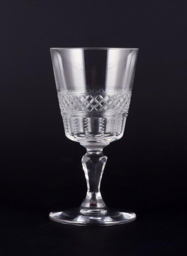 Set di nove bicchieri da sherry francesi in vetro cristallo. Ca 1900 In condizioni ottime in vendita a Copenhagen, DK