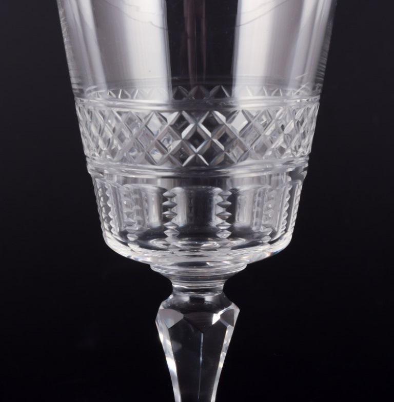 Inizio XX secolo Set di nove bicchieri da sherry francesi in vetro cristallo. Ca 1900 in vendita