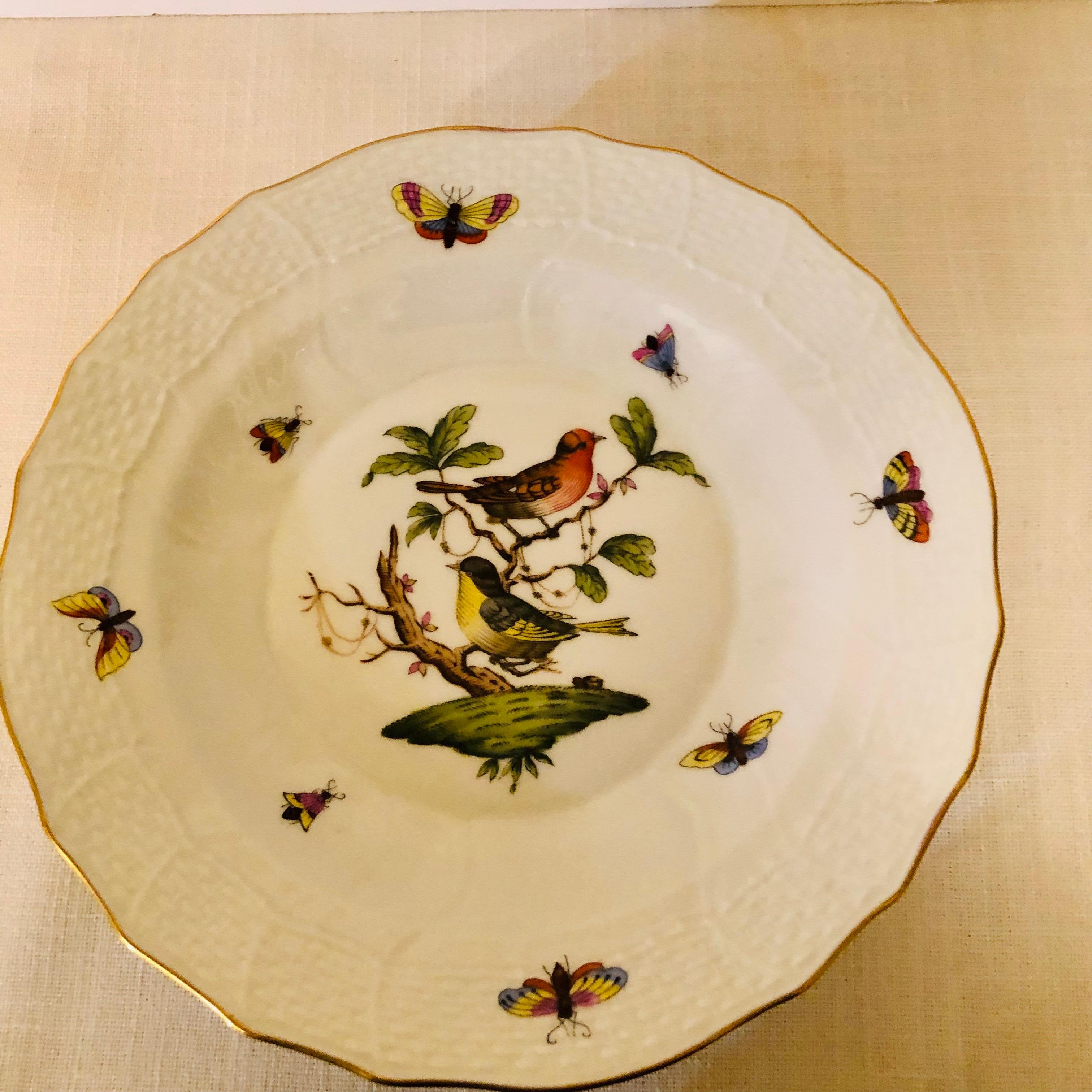 Set of Nine Herend Rothschild Bird Dessert Plates Painted with Different Birds 2