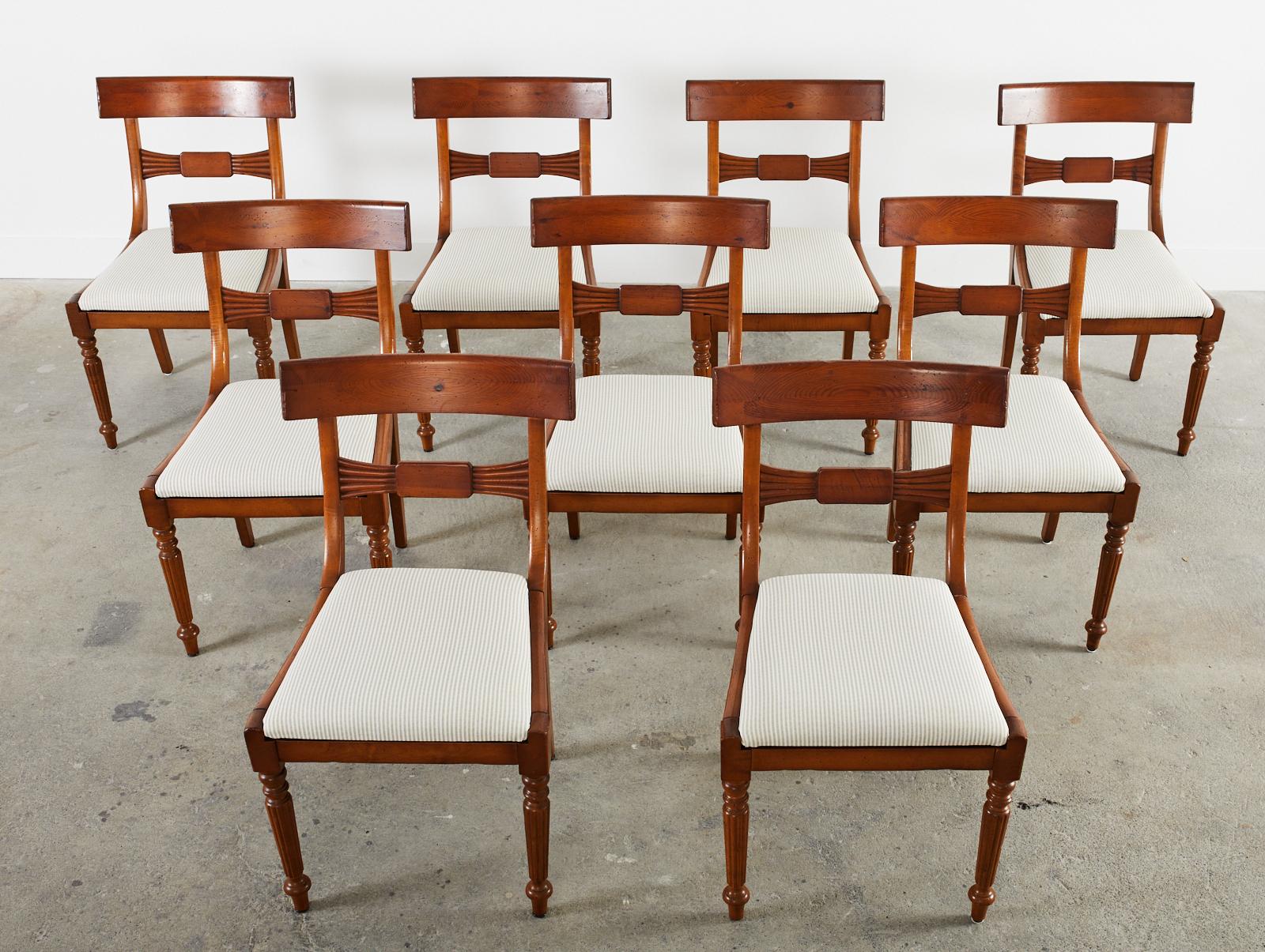 Hand-Crafted Set of Nine Italian Regency Dining Chairs by Baker Milling Road