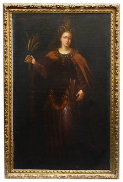 Set of Nine, Large Early 18th Century Oil on Canvas Paintings of Various Sibyls