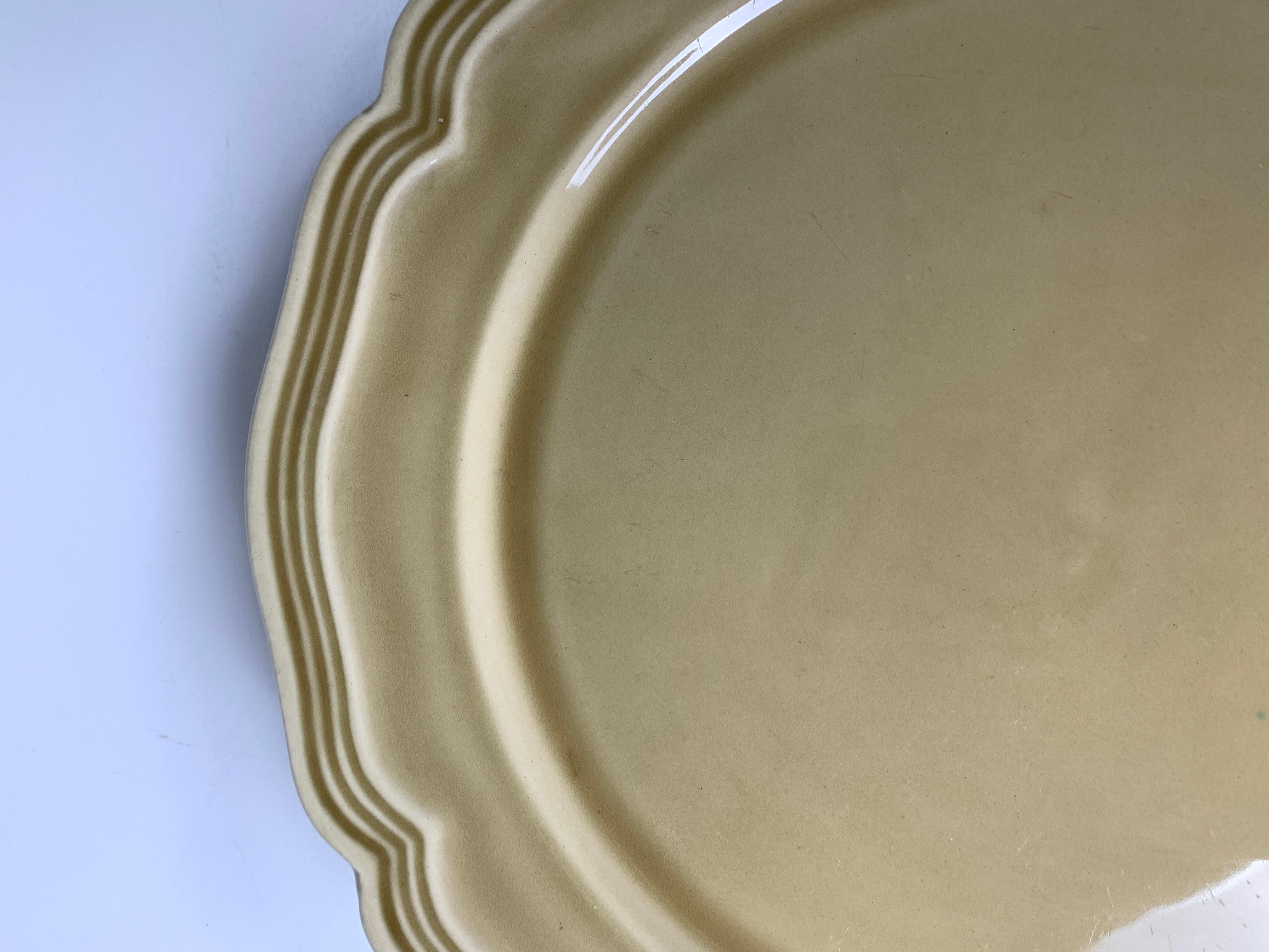 Set of Nine Large French Modern Stoneware Chargers in 18th C Salt-Glazed Style In Good Condition In Katonah, NY