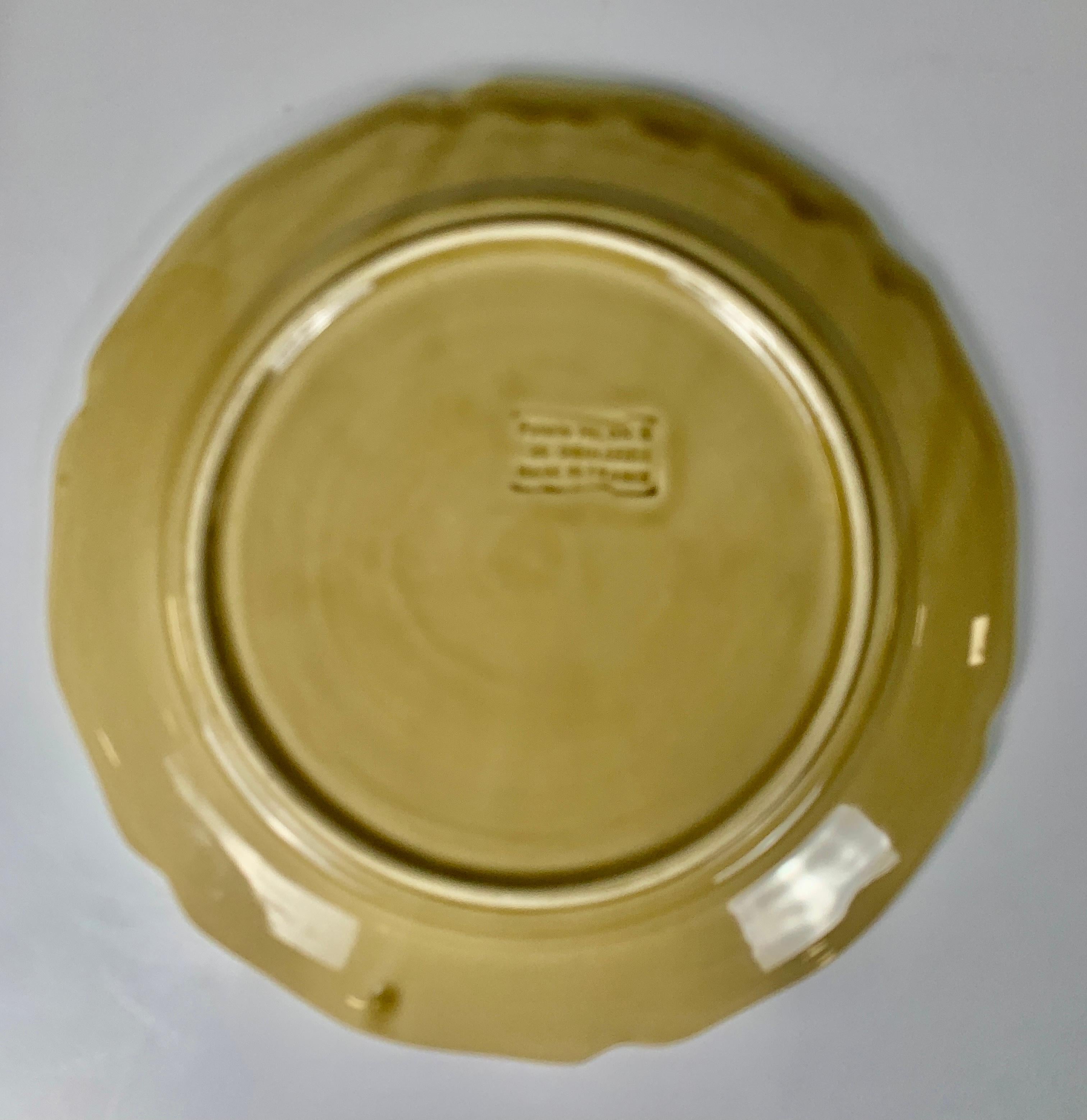 20th Century Set of Nine Large French Modern Stoneware Chargers in 18th C Salt-Glazed Style