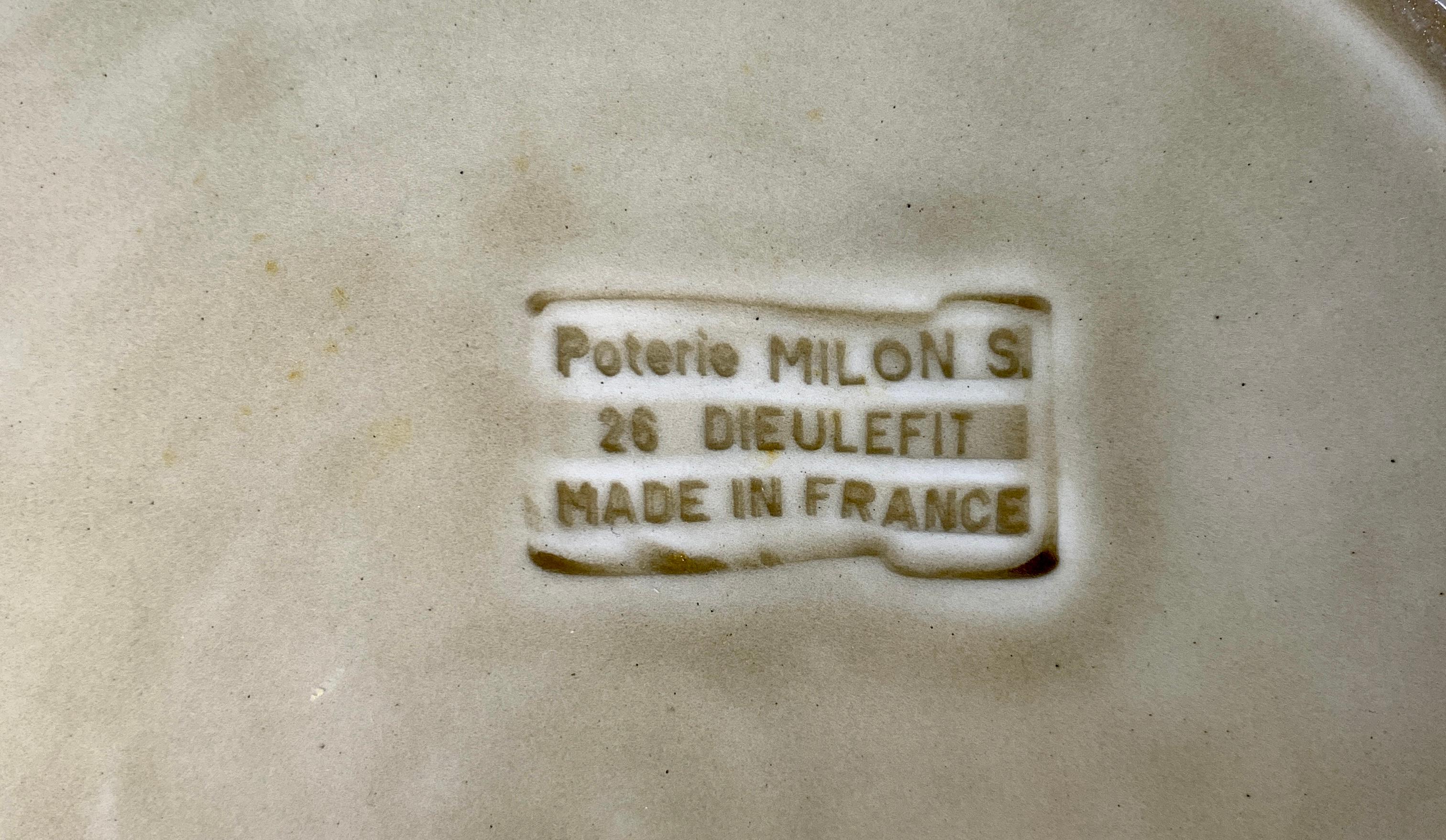 Set of Nine Large French Modern Stoneware Chargers in 18th C Salt-Glazed Style 1