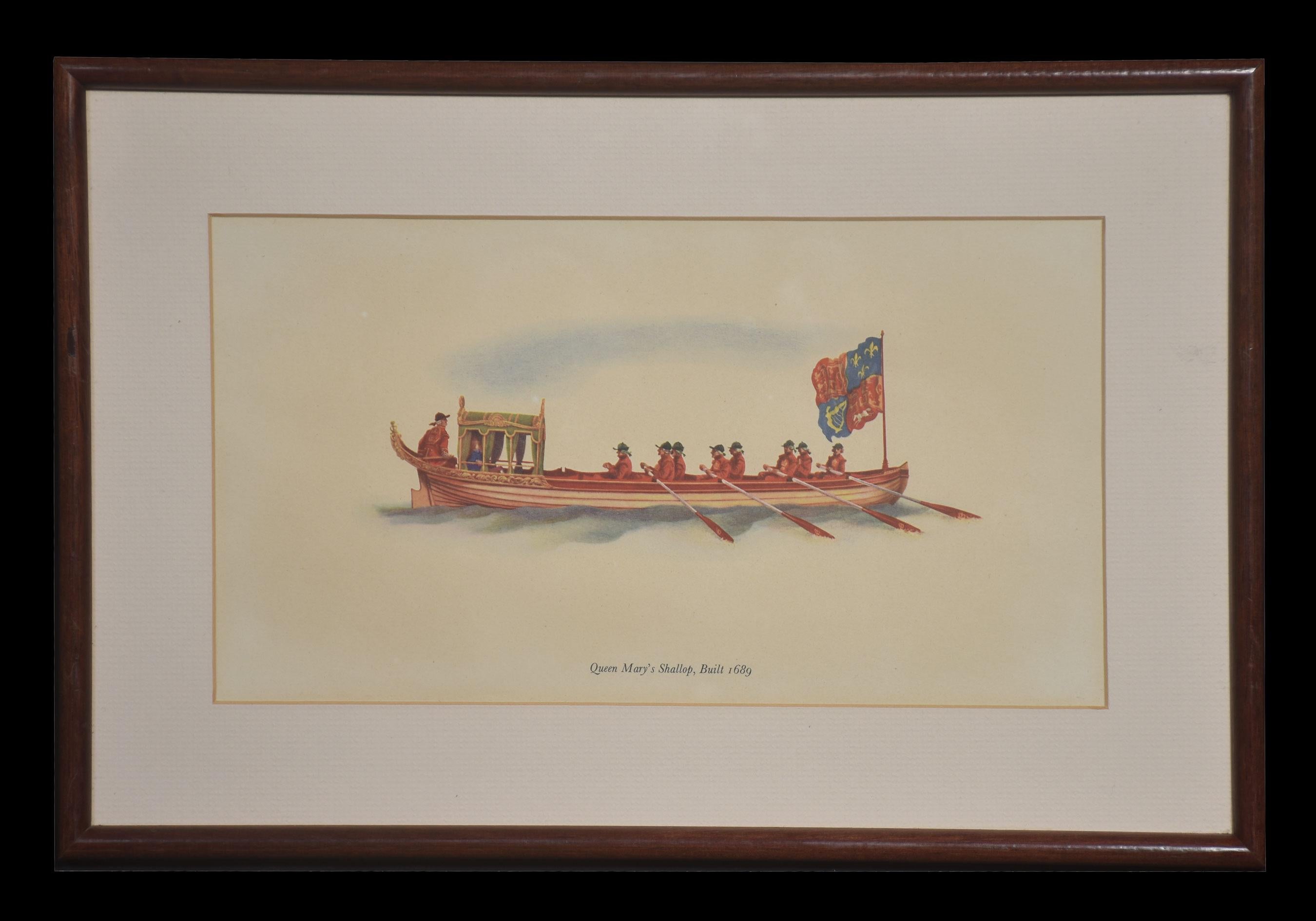 Paint Set of nine Livery Company Barges For Sale