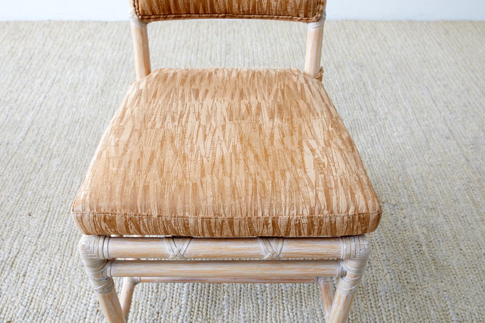 Set of Nine McGuire Cerused Rattan Dining Chairs In Good Condition In Rio Vista, CA