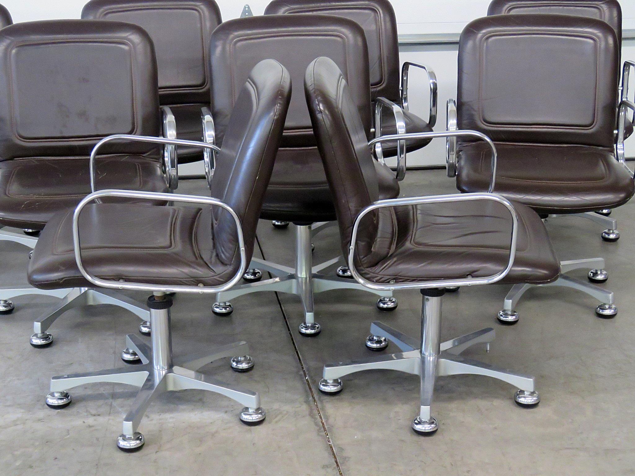 Late 20th Century Set of Nine Mid-Century Modern Office Chairs
