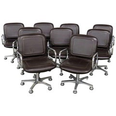 Set of Nine Mid-Century Modern Office Chairs