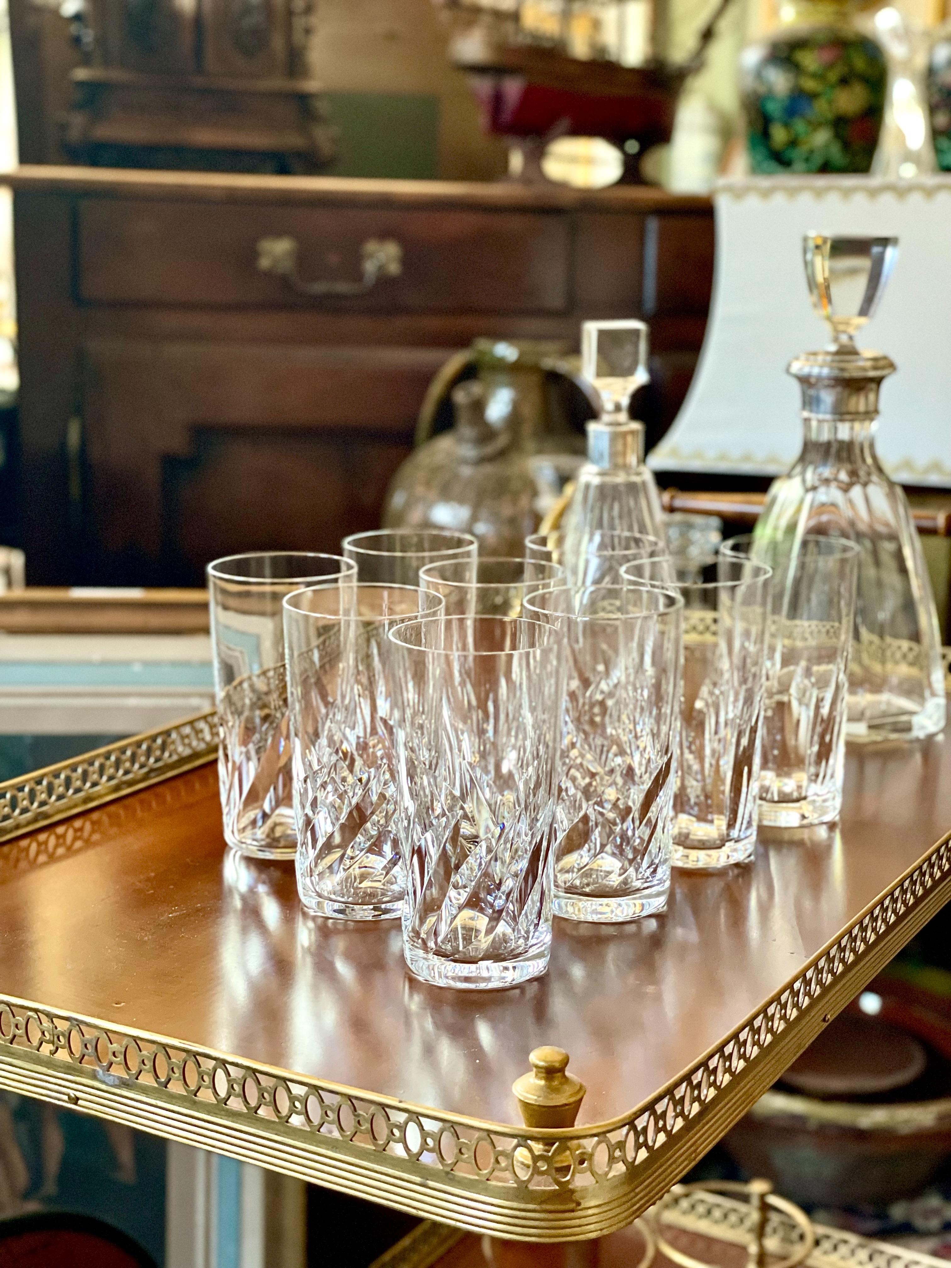 Ensemble de neuf verres hauts de gamme Saint Louis Crystal Mismatched en vente 7