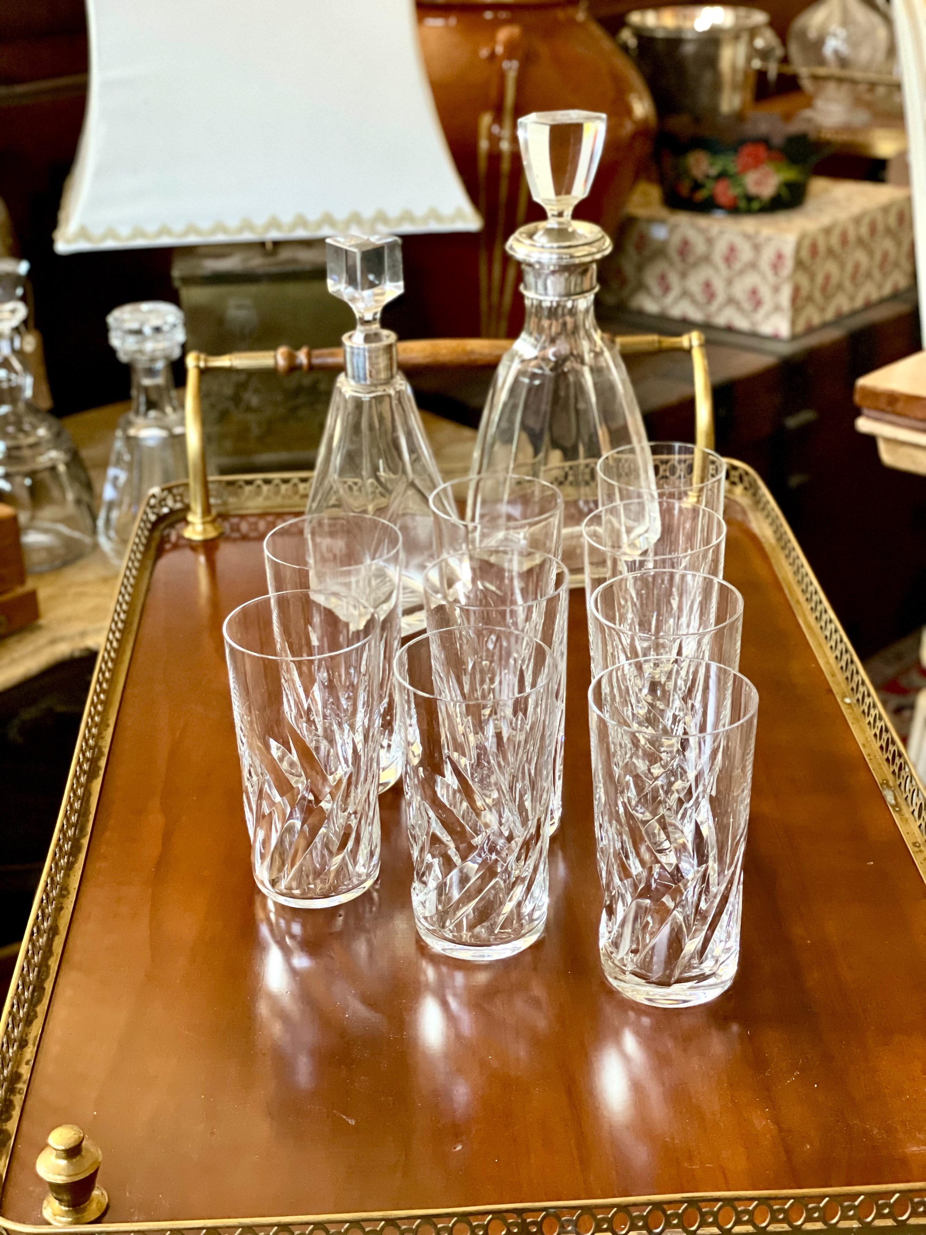 Ensemble de neuf verres hauts de gamme Saint Louis Crystal Mismatched en vente 8