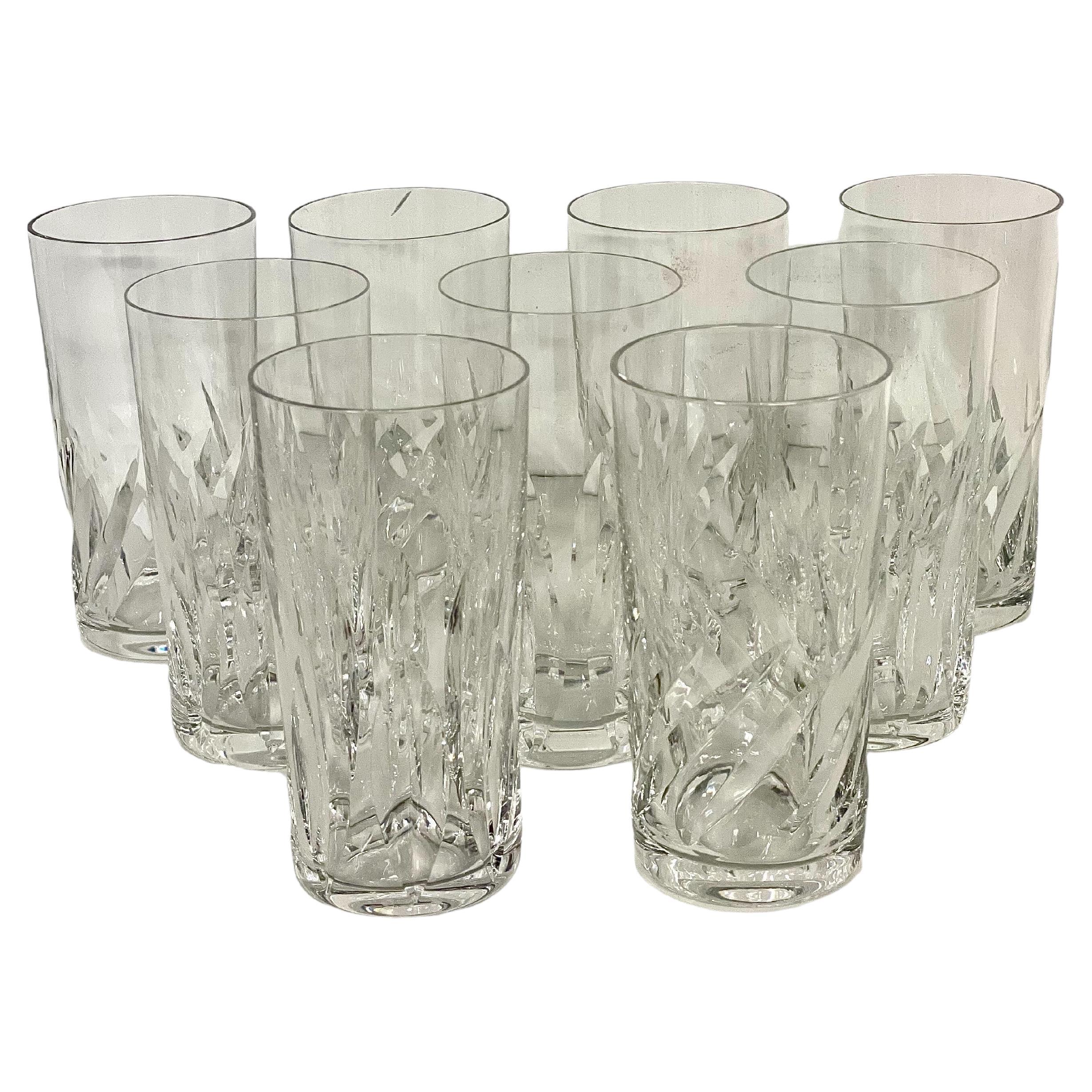 Set di nove bicchieri Saint Louis di cristallo spaiati