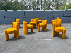 Set of Nine Modern Designer Chairs, Sunflower Yellow