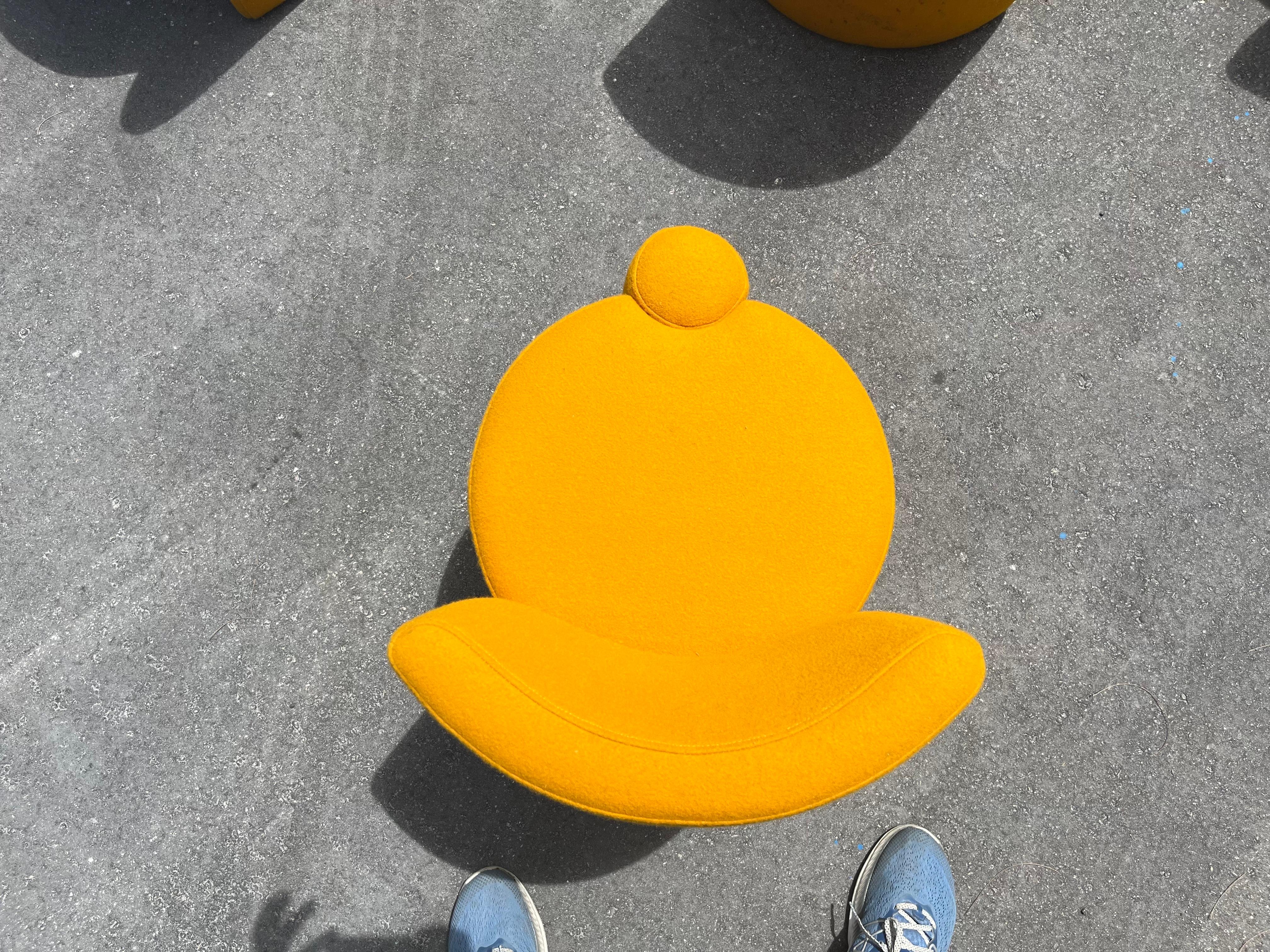 Set of Nine Modern Designer Chairs, Sunflower Yellow For Sale 2