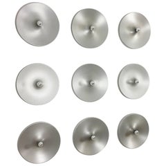 Set of Nine Modernist 1970s German Extra Large Disc Wall Light by Staff Lights