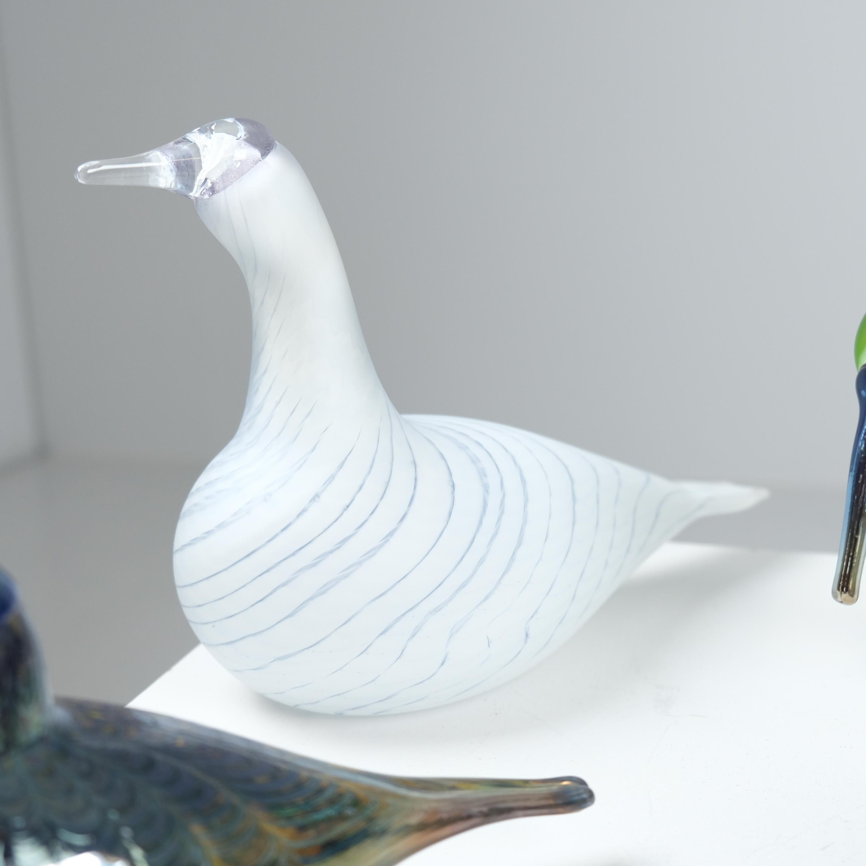 Neuner-Set Oiva Toikka Vögel, Grüner Ibis, Schwan, Regenpfeifer, Iittala & Nuutajärvi im Zustand „Gut“ im Angebot in Helsinki, FI