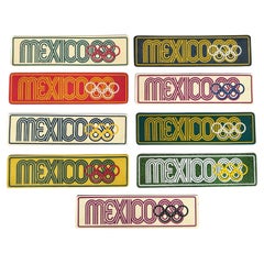Set of Nine Original Plaques — Mexico 1968 Olympic Games