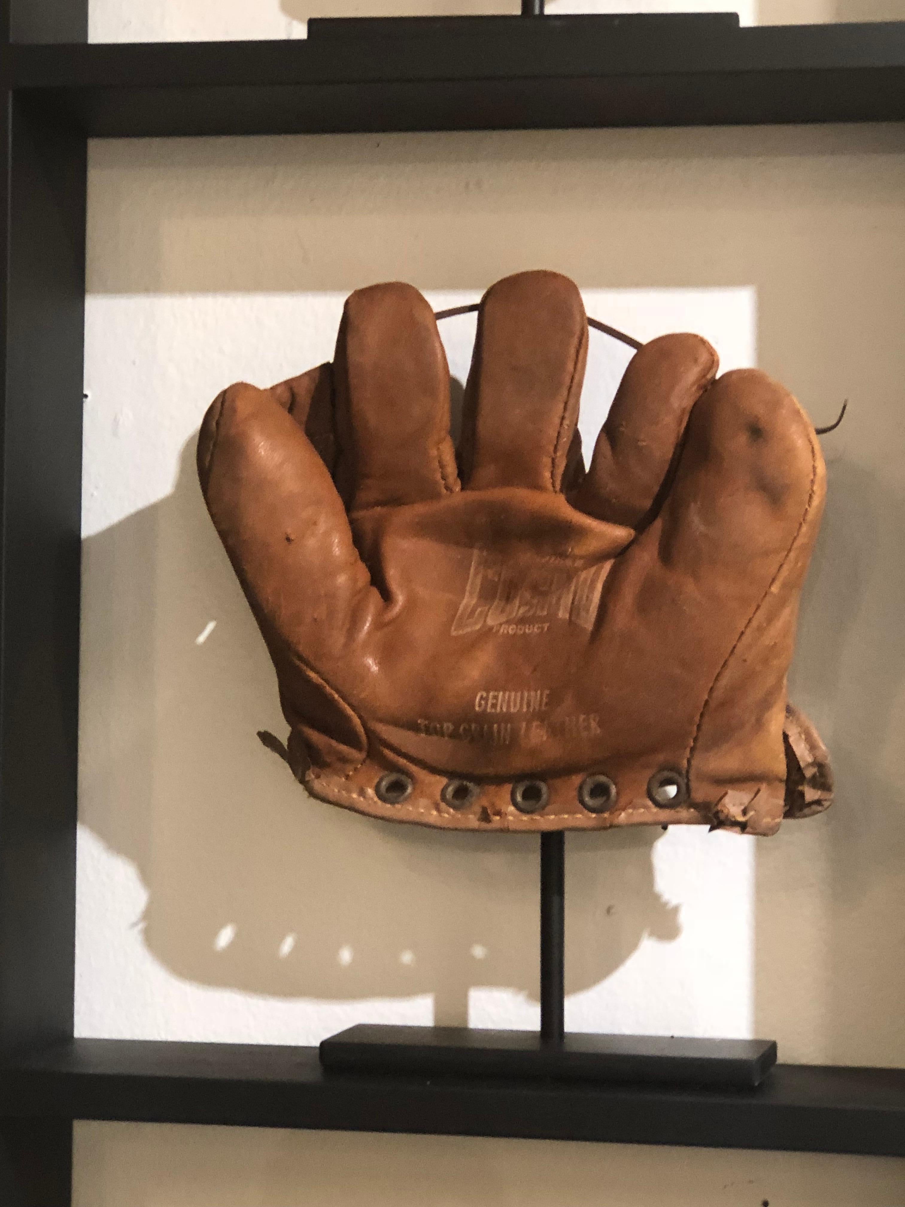 20th Century Set of Nine Rare Antique Small Children's Baseball Gloves