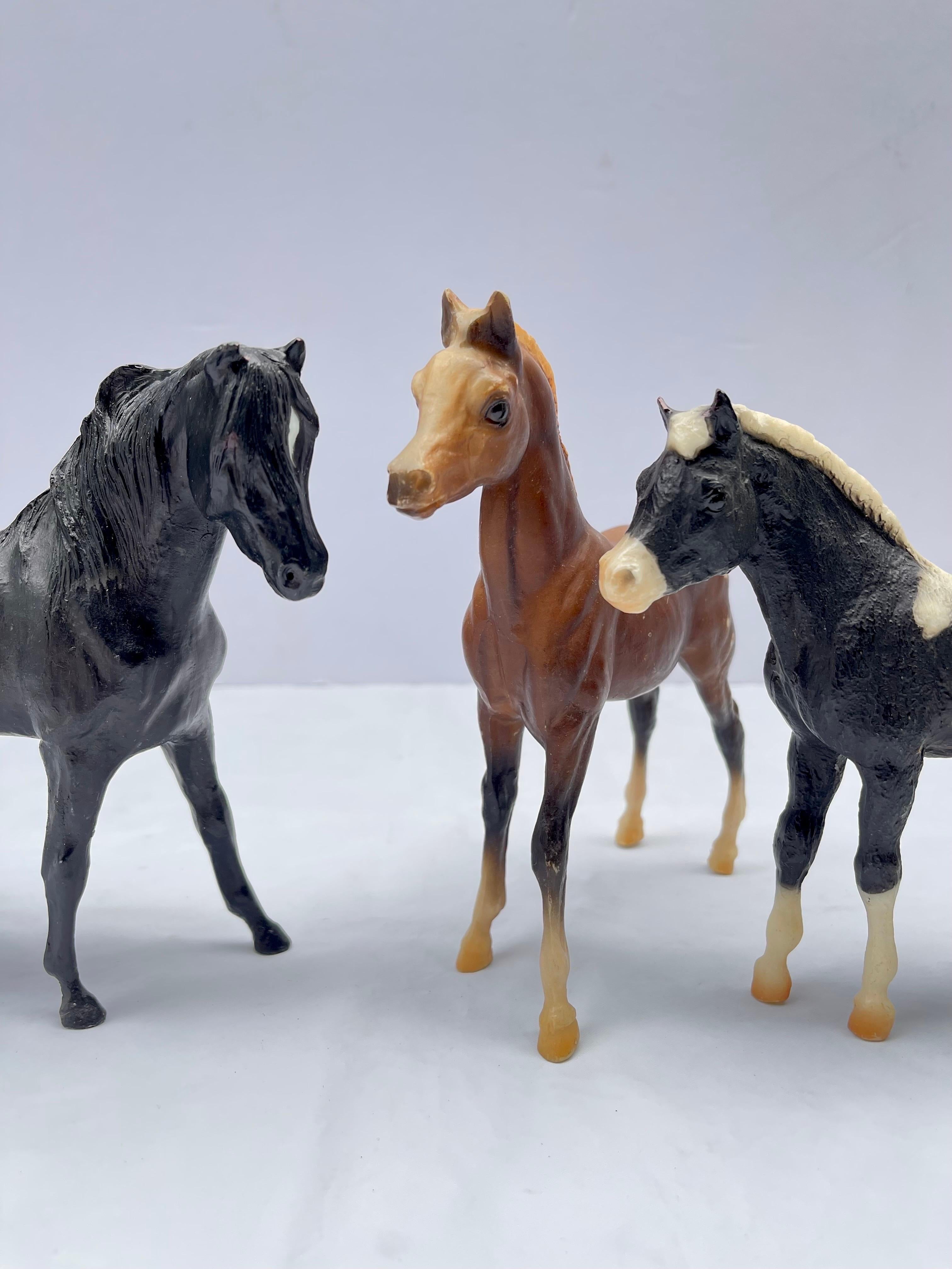 Late 20th Century Set of Nine Small Breyer Style Horses (Box 6) For Sale