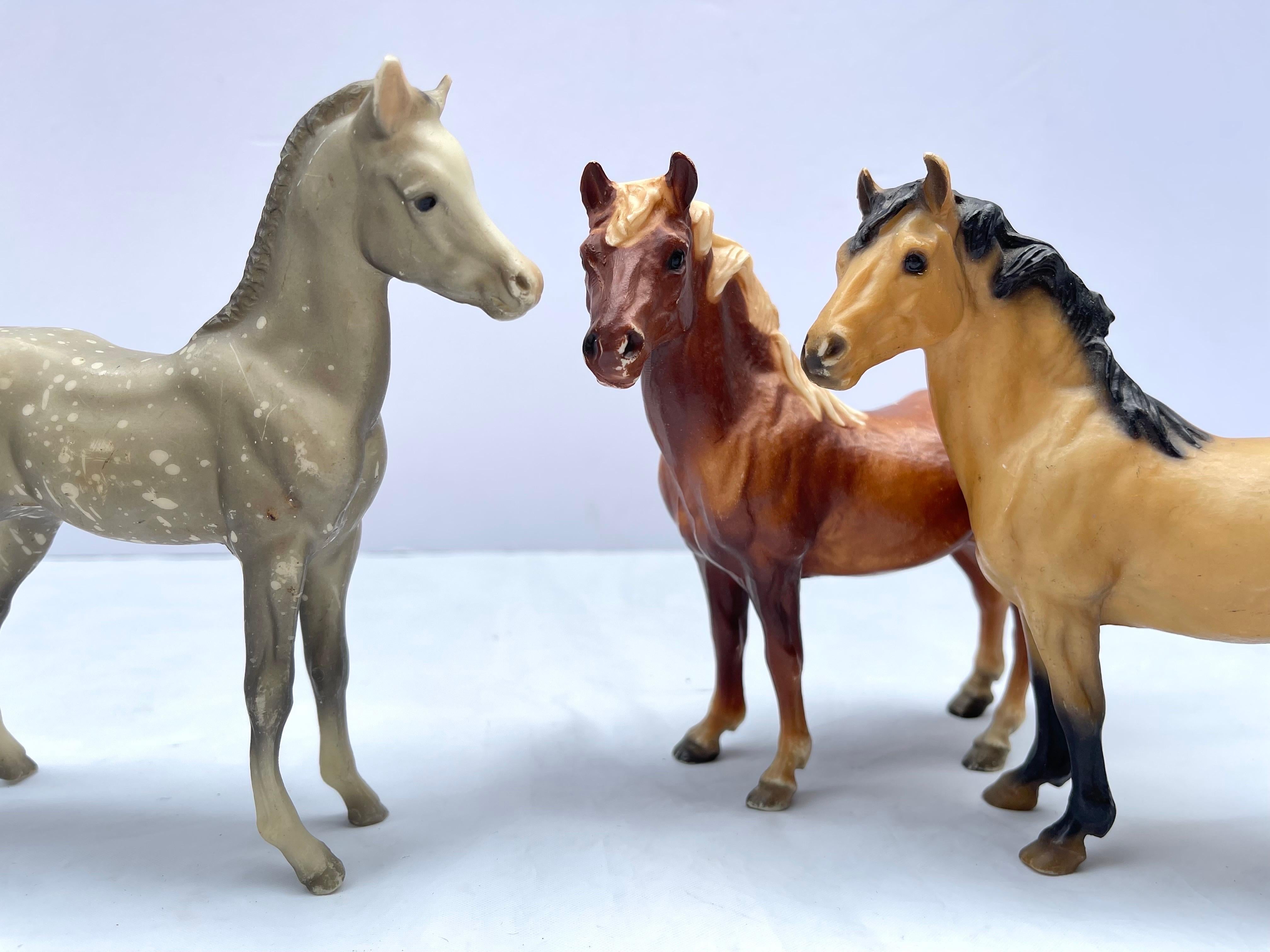 Plastic Set of Nine Small Breyer Style Horses (Box 6) For Sale