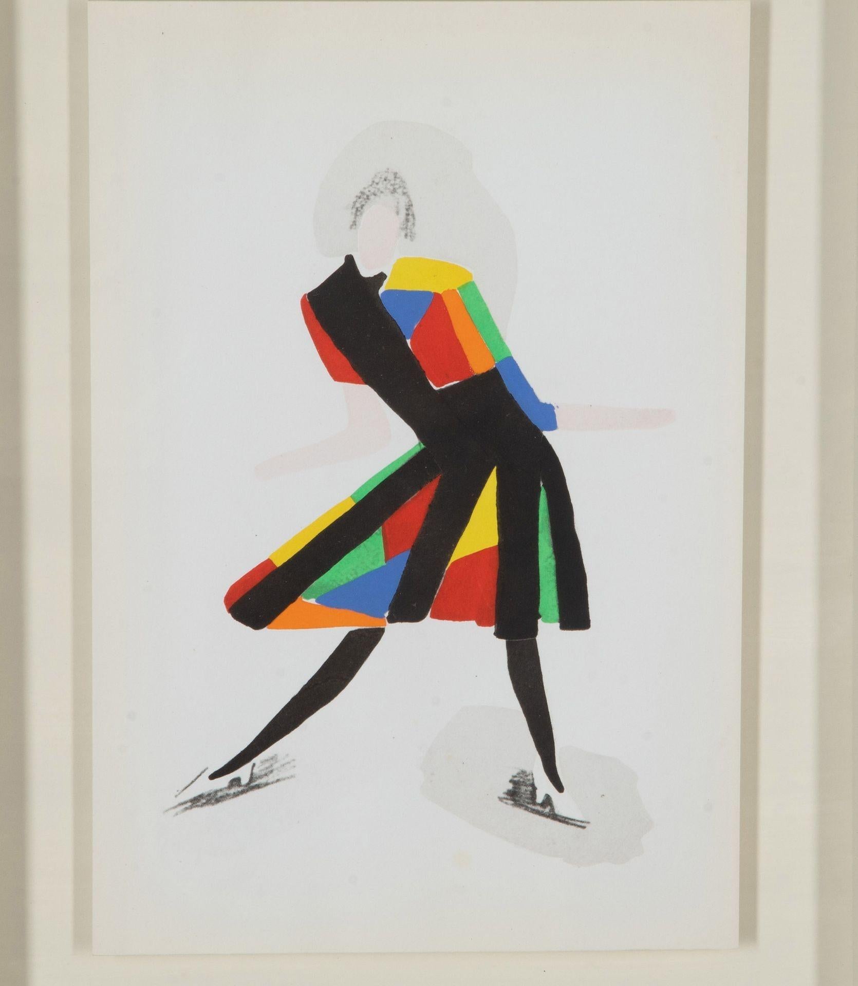 Mid-Century Modern Set of Nine Sonia Delaunay Design Prints