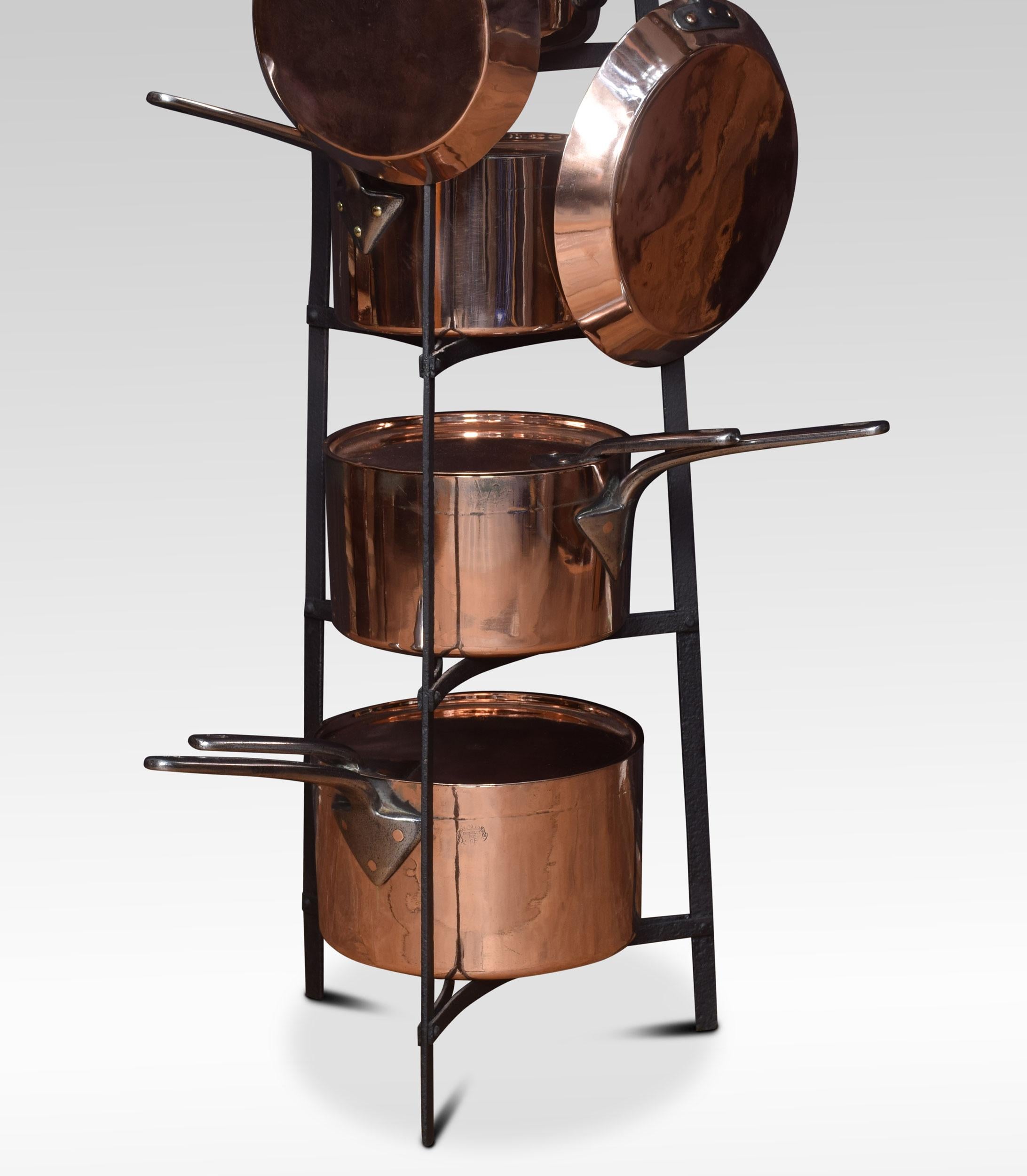 Set of Nine Victorian Copper Pans 3