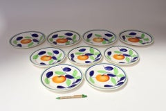 Set of Nine Vintage Italian "Orange" Fruit Motif Plates by Richard Ginori