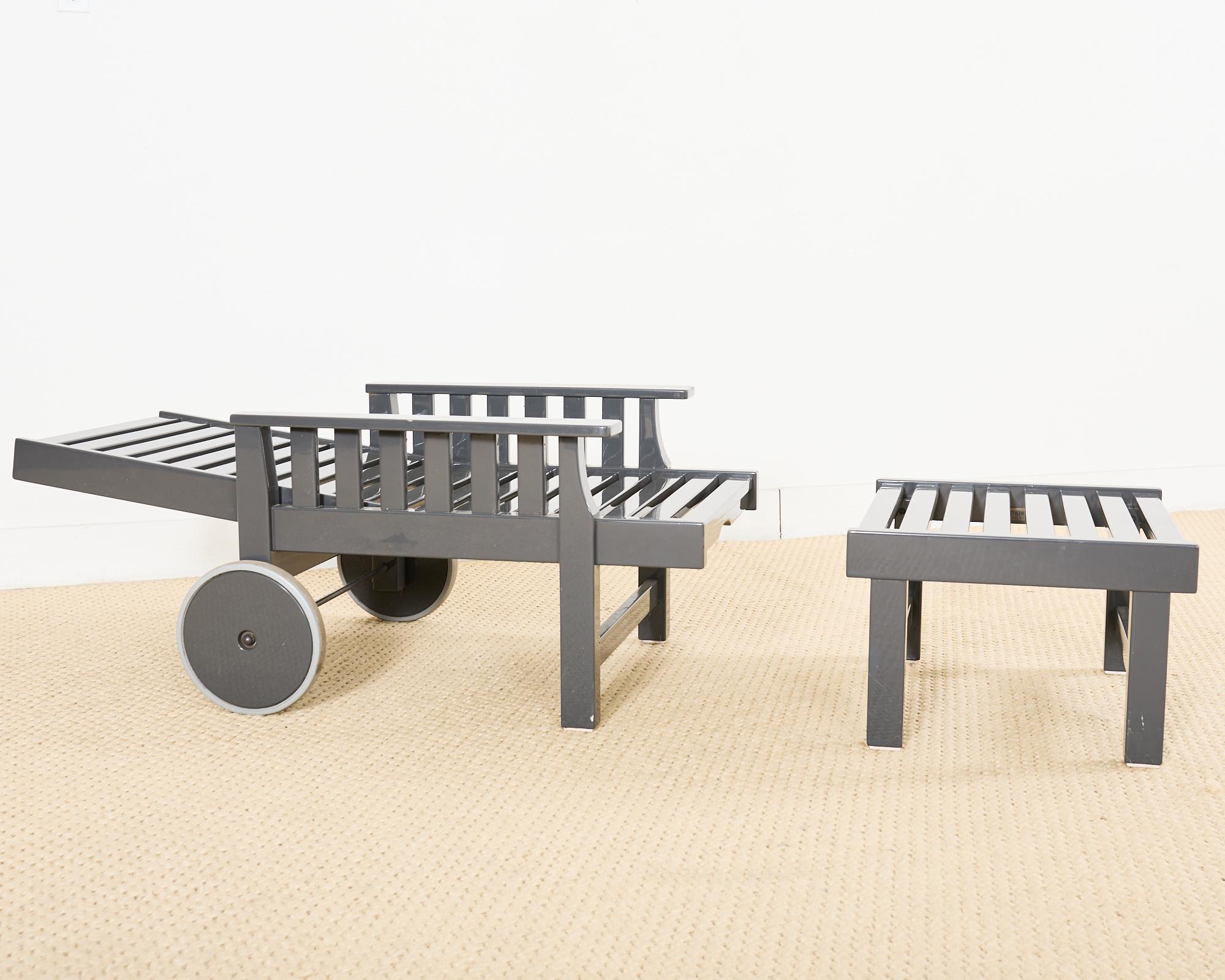 Set of Nine Weatherend Lacquered Teak Garden Furniture Suite 4