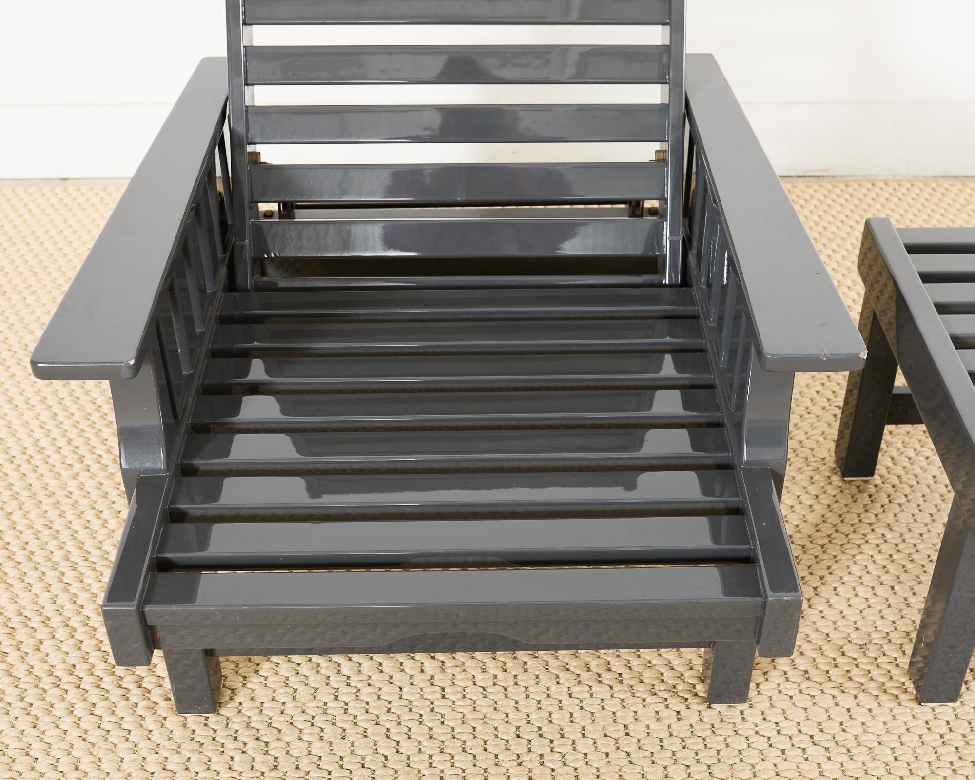 Set of Nine Weatherend Lacquered Teak Garden Furniture Suite 6