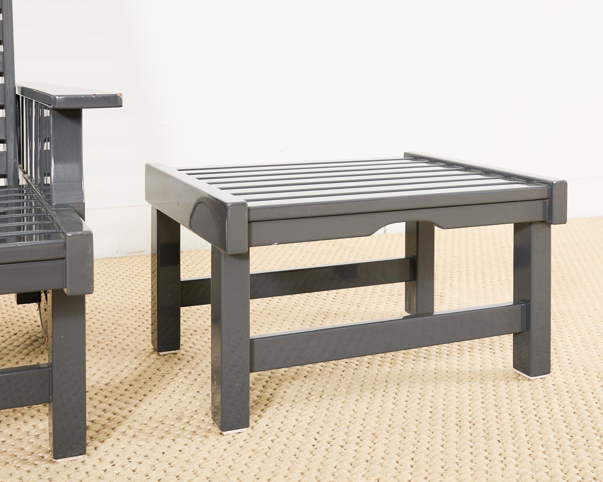 Set of Nine Weatherend Lacquered Teak Garden Furniture Suite 8