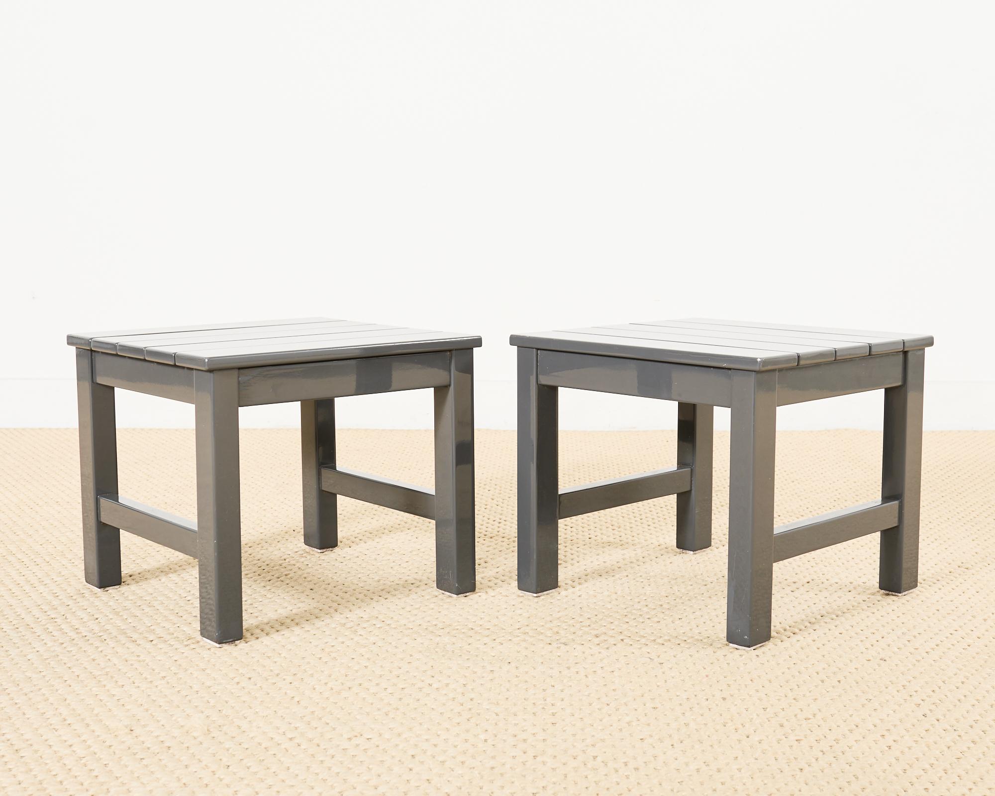 Set of Nine Weatherend Lacquered Teak Garden Furniture Suite 12