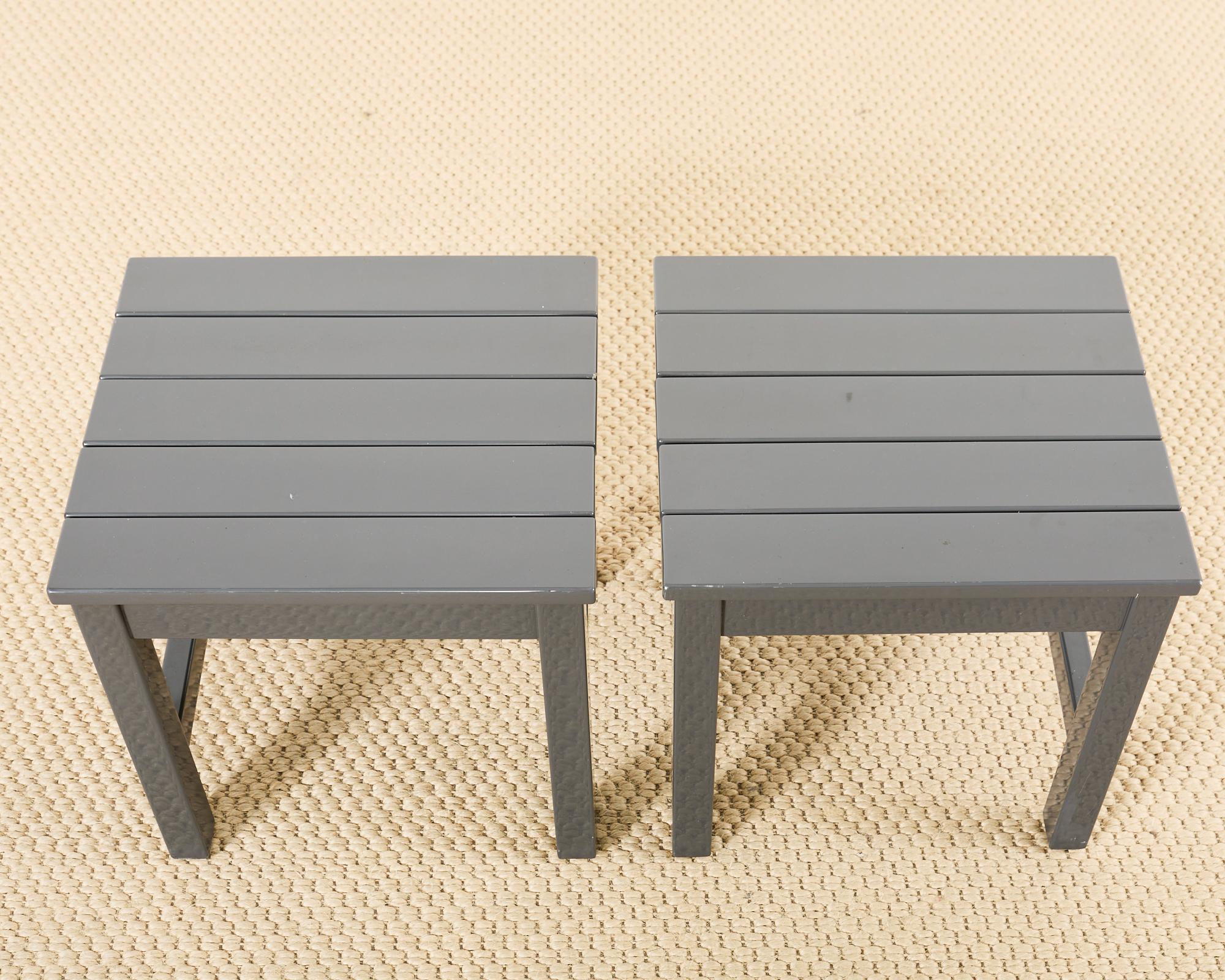 Set of Nine Weatherend Lacquered Teak Garden Furniture Suite 13