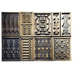 Set of Nine Wooden Cement Mold