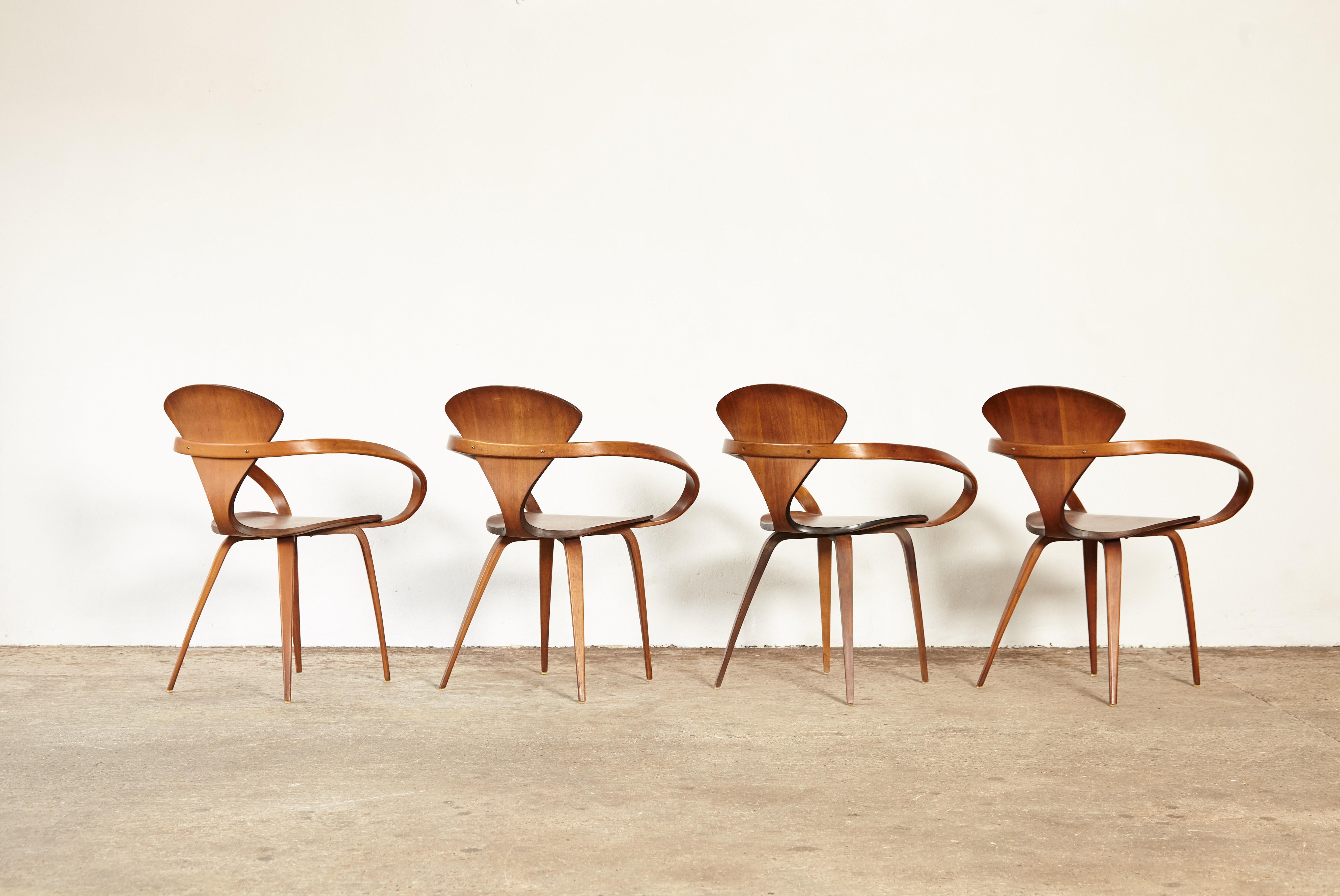 American Set of Norman Cherner Pretzel Dining Chairs, Made by Plycraft, USA, 1960s For Sale