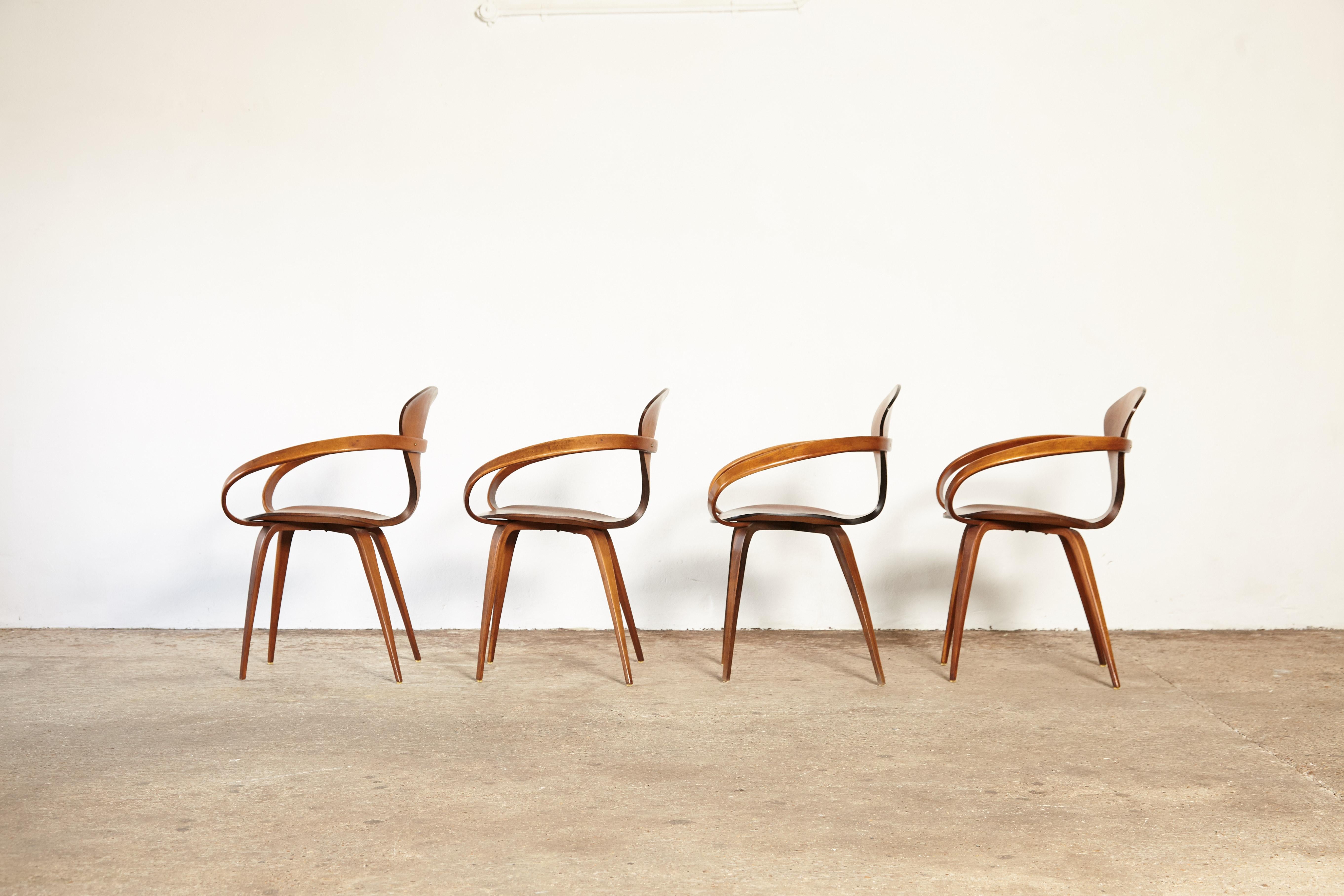 20th Century Set of Norman Cherner Pretzel Dining Chairs, Made by Plycraft, USA, 1960s For Sale