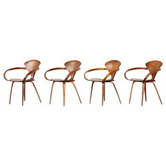 Ensemble de chaises de salle à manger Pretzel de Norman Cherner:: fabriquées par Plycraft:: États-Unis:: années 1960