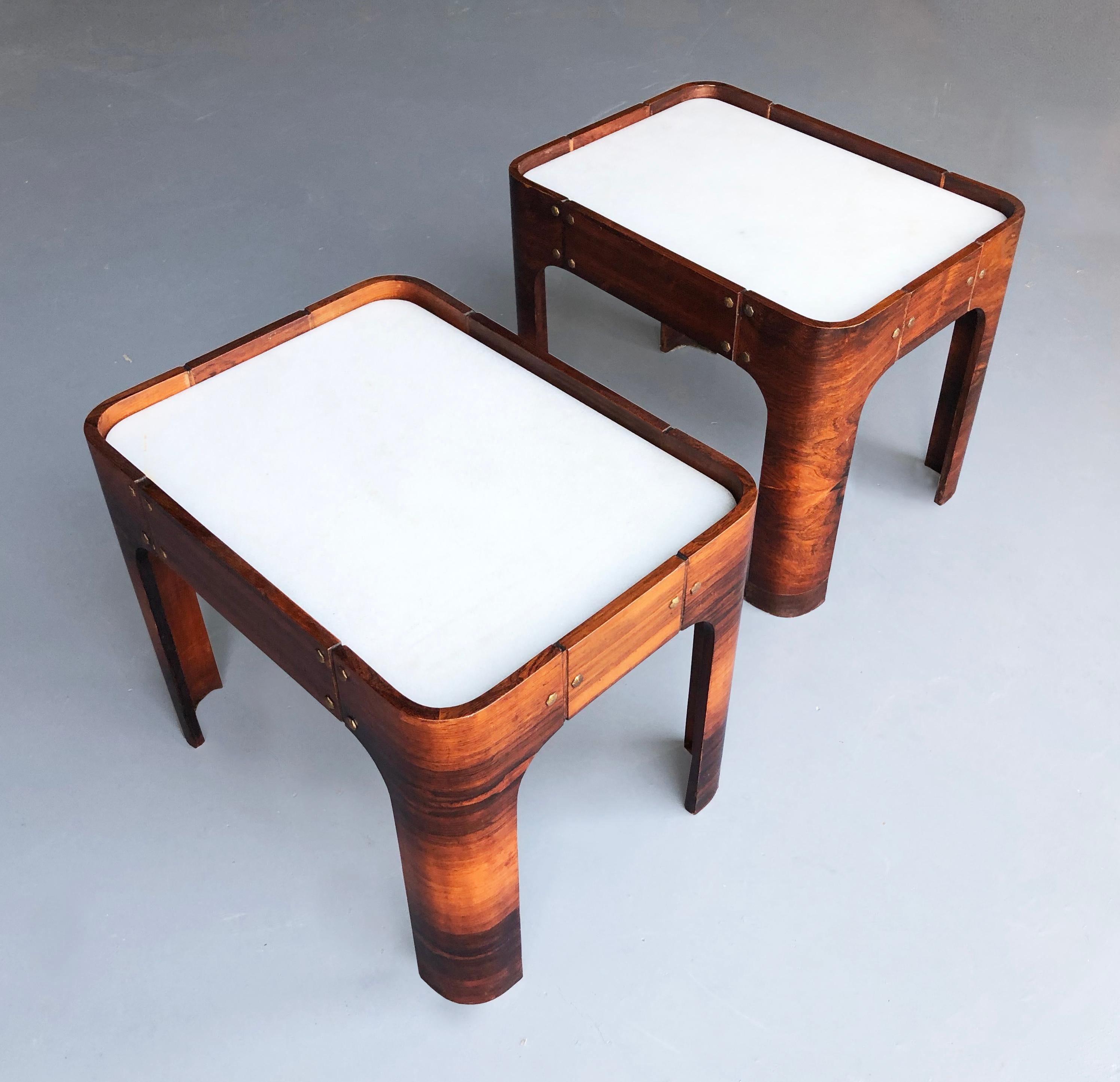 Set of Novo Rumo wood & Marble Coffee table & Side Tables. Brazil, 1960s 1