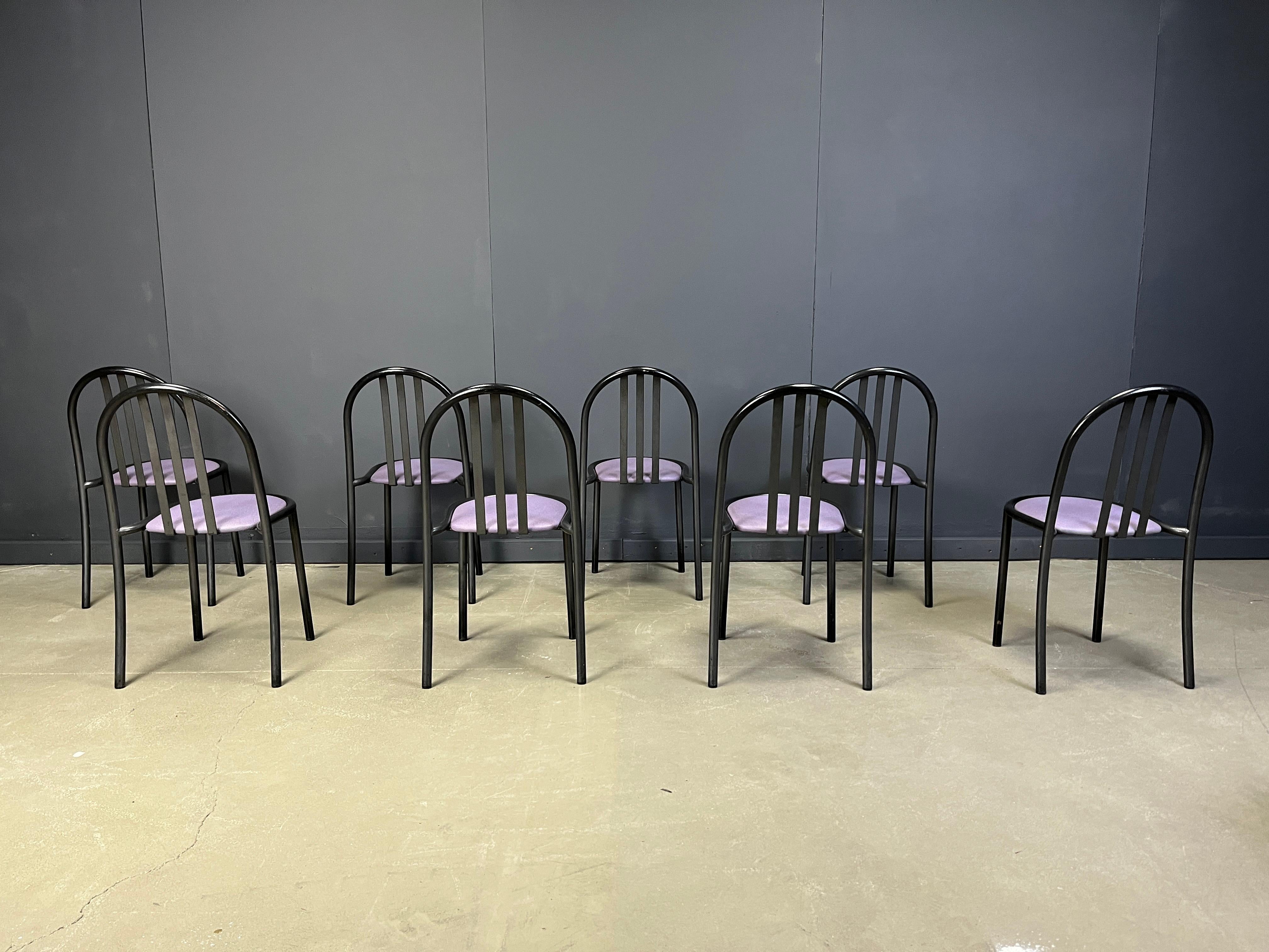 Conjunto de sillas Nr 222 de Robert Mallet-Stevens, Años 80, Lote de 8 finales del siglo XX en venta