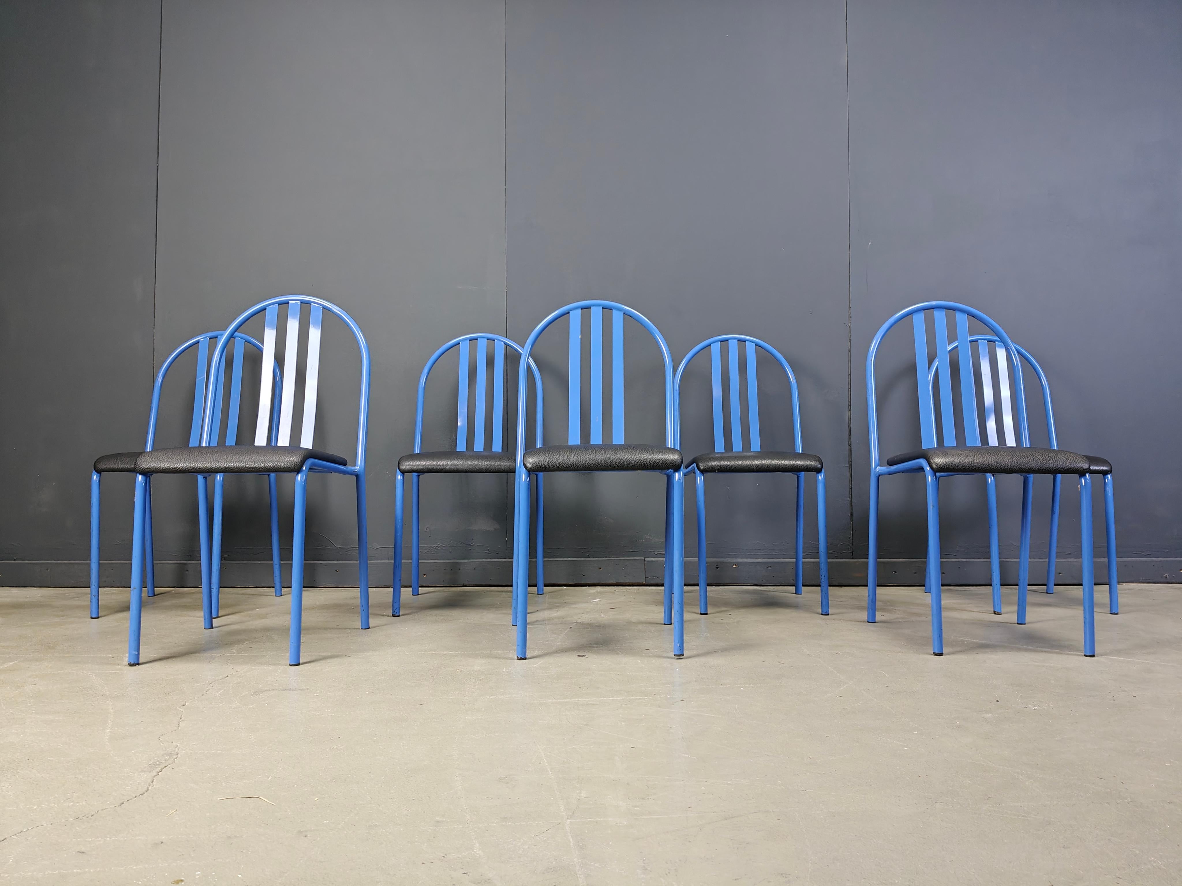 Set of Nr 222 chairs by Robert Mallet-Stevens, 1980s, Set of 7 For Sale 3