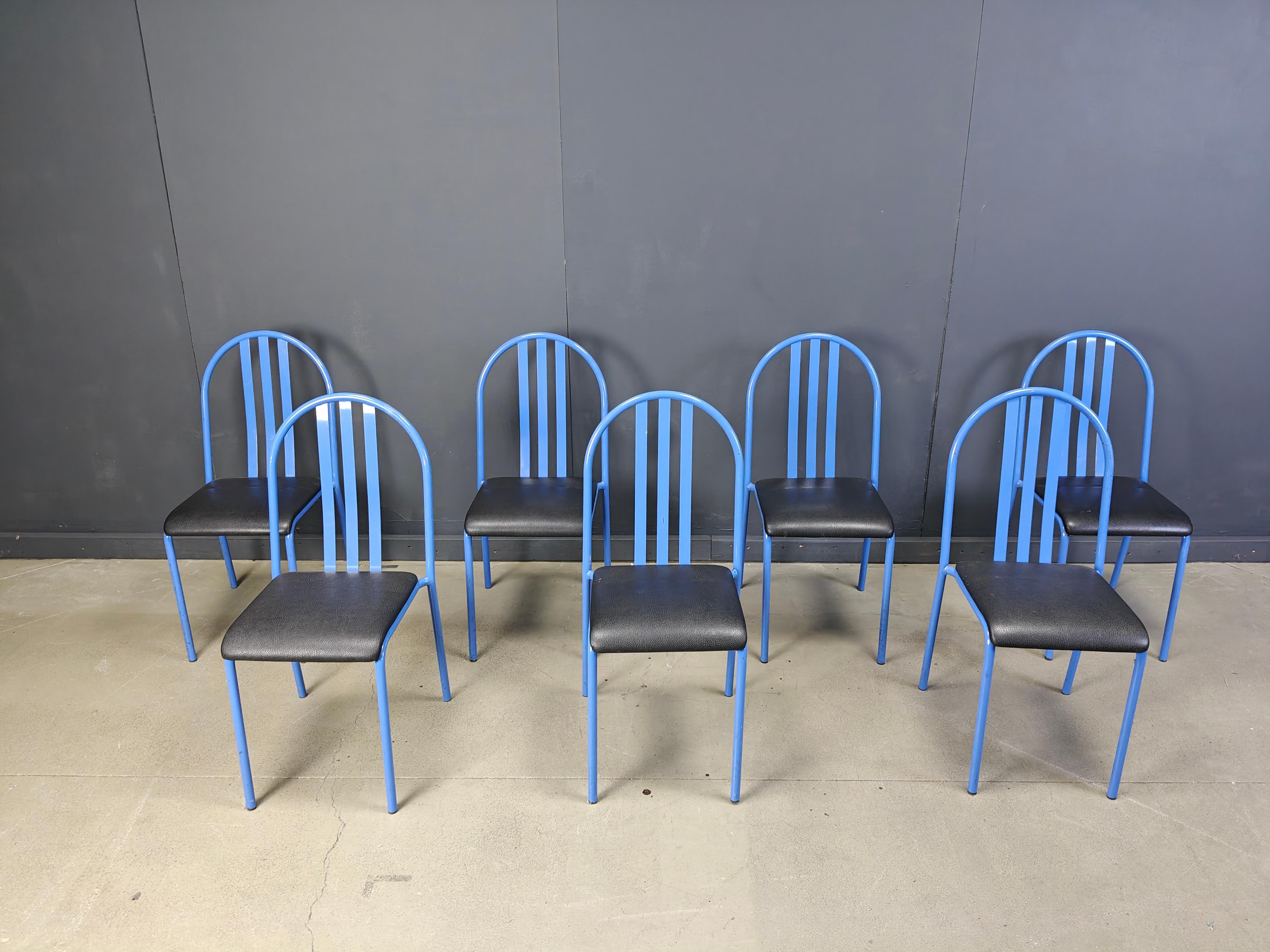 Set of Nr 222 chairs by Robert Mallet-Stevens, 1980s, Set of 7 For Sale 5