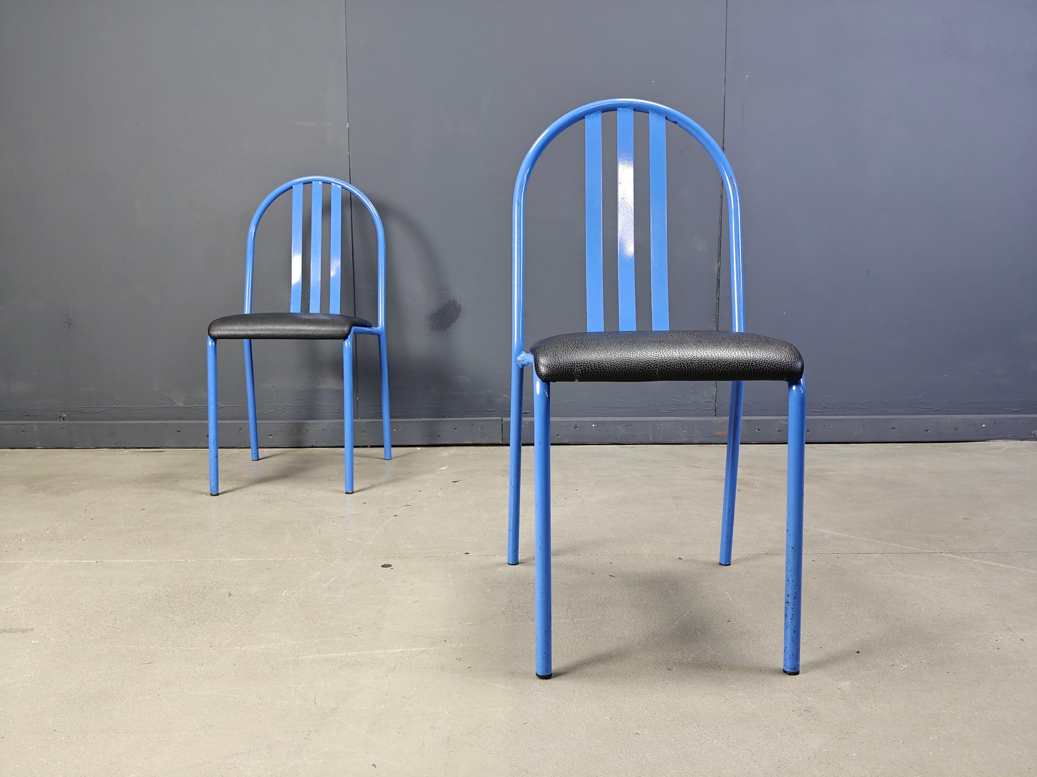 Late 20th Century Set of Nr 222 chairs by Robert Mallet-Stevens, 1980s, Set of 7 For Sale