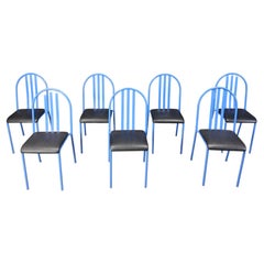Set of Nr 222 chairs by Robert Mallet-Stevens, 1980s, Set of 7