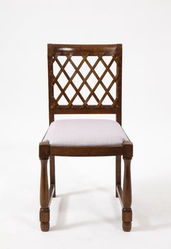 Set of Vintage Oak Dining Side Chairs, France 1950's