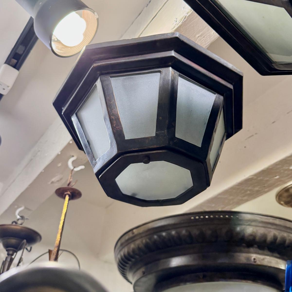 Set of Octagonal Flush Mounted Fixtures, Sold Individually For Sale 1