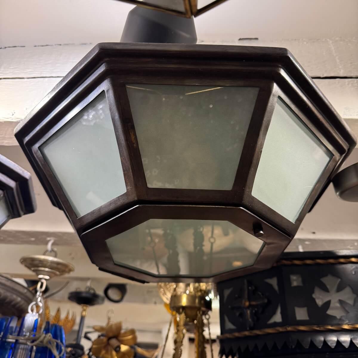 Set of Octagonal Flush Mounted Light Fixtures, Sold Individually In Good Condition For Sale In New York, NY