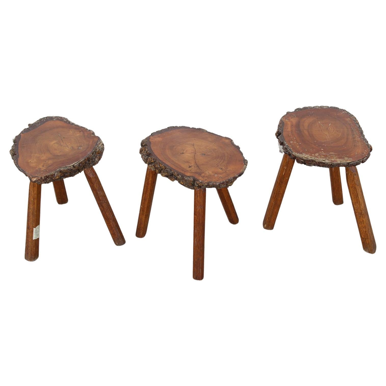 Set of Live edge side tables

Charming live edge rustic side tables. 
Set of three:

Dimensions:
15W x 10D x 14.75H
15W x 9D x 13.75H
15W x 9D x 14H.