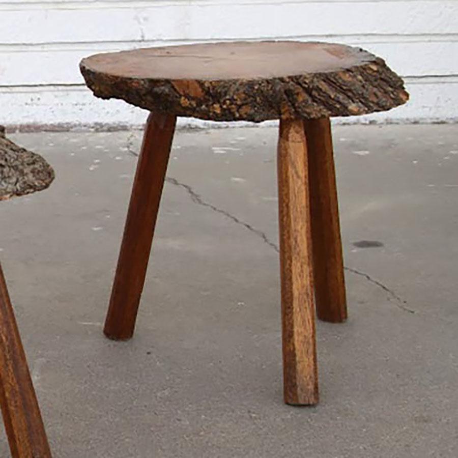 Rustic Set of Live Edge Side Tables For Sale